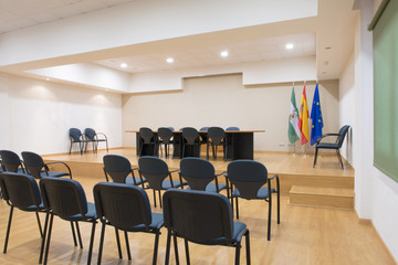 Table and chairs in meeting room