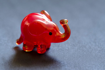 red elephant made of glass