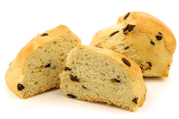 traditional english scones with chocolate chips on a white backg
