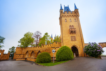 Obraz premium Tower and walls in inner yard of Hohenzollern