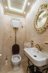Interior small classic toilet