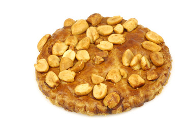 traditional Dutch peanut cookies on white background