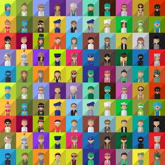 Obraz na płótnie Canvas Flat People Icons - Different Occupation