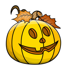 Cute Jack-O'-Lantern - Halloween Vector Illustration
