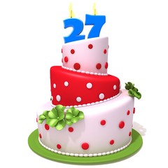 Birthday cake with number twenty seven