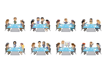 Fototapeta premium Business People Having Board Meeting Set
