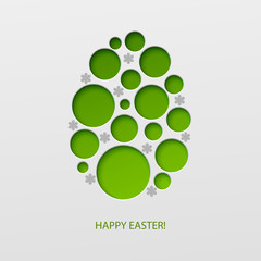 Happy Easter decorated paper egg. Vector illustration