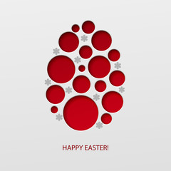 Happy Easter decorated paper egg. Vector illustration