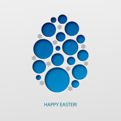 Happy Easter decorated paper egg. Vector illustration