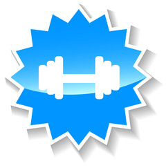 Barbell blue icon
