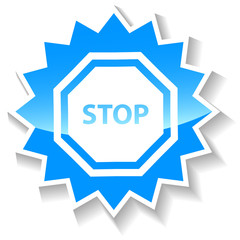 Stop blue icon