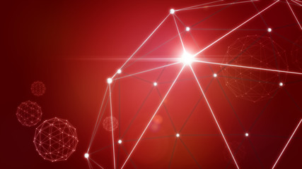 Red network globe background