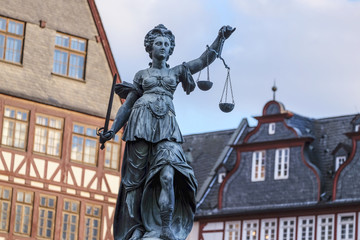 Justitia, a monument in Frankfurt, Germany