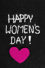 beautiful felt background for women's day with pink heart