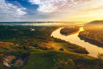 Tuinposter beautiful scenery of river Dniester © niromaks
