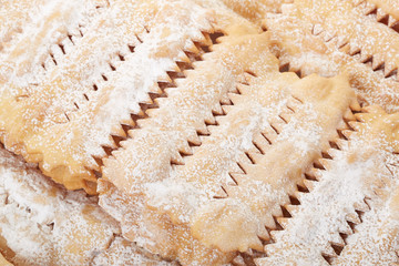 Chiacchiere, italian pastry background