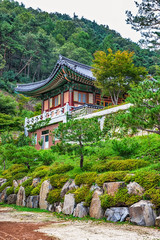 Buddhist monks temple in mountains in Korea