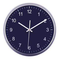 Wall clock isolated on white. Ten past ten.