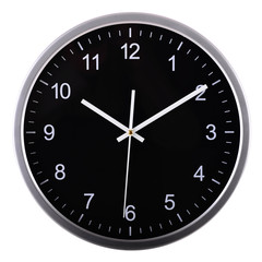 Wall clock isolated on white. Ten past ten.