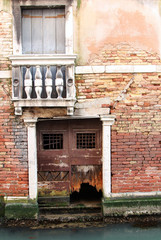 Fototapeta na wymiar Ancient wall of Venetian house