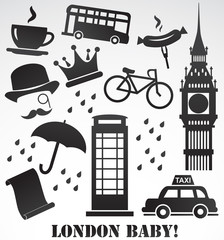 London vector icons.
