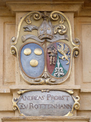 Coat of arms on the Arsenal historic center of Graz,, Austria