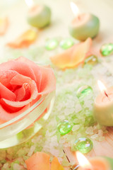 Spa components rose flower bath salt aromatic candles