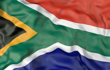 South Africa corrugated flag 3D illustration