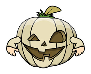 Jack-o'-lantern Funny Cartoon Costume - Halloween Vector