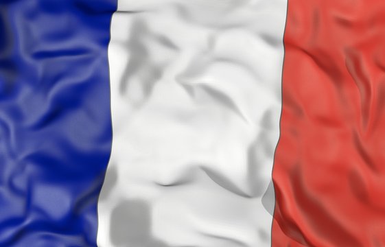 France corrugated flag 3D illustration
