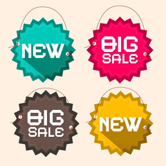 Retro Big Sale and New Title on Circle Paper Labels