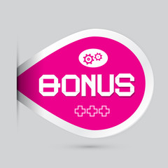 Pink Bonus Vector Label Isolated on Light Background