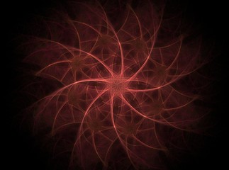 Stained glass flower or butterfly, digital fractal art design