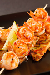 Japanese Skewered Prawns with Vegetables