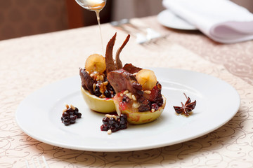 duck breast with apple