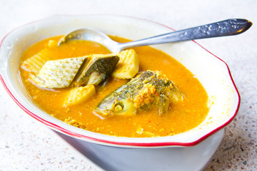 Spicy yellow fish curry, Thai food