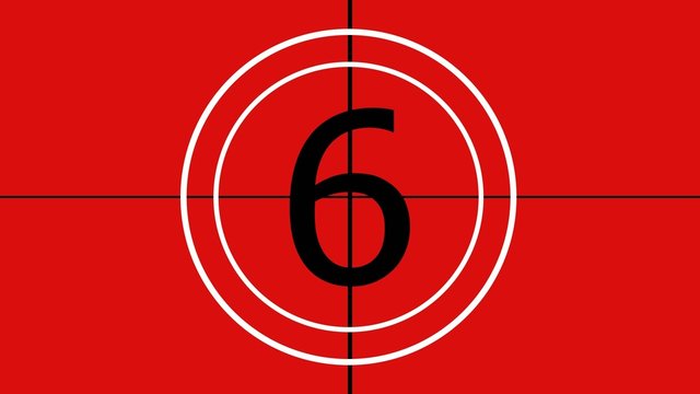 4k Universal countdown leader red