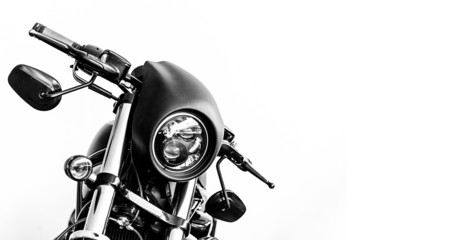 Black harley motorcycle - obrazy, fototapety, plakaty