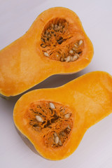 pumpkin on the white wood