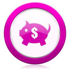 piggy bank violet icon
