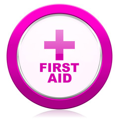 Obraz premium first aid violet icon