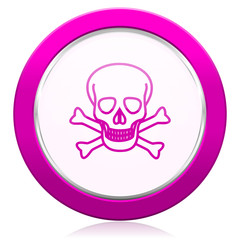 skull violet icon death sign