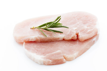Pork chop on a white background.