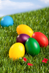 Fototapeta na wymiar Easter eggs - easter holiday