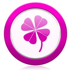 four-leaf clover violet icon
