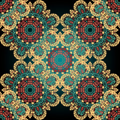 Seamless paisley. Mandala abstract pattern. Tiled