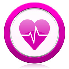 pulse violet icon heart rate sign