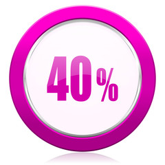 40 percent violet icon sale sign