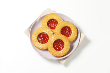 Round Linzer cookies