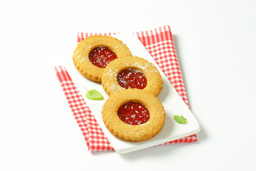 Jam filled shortbread cookies